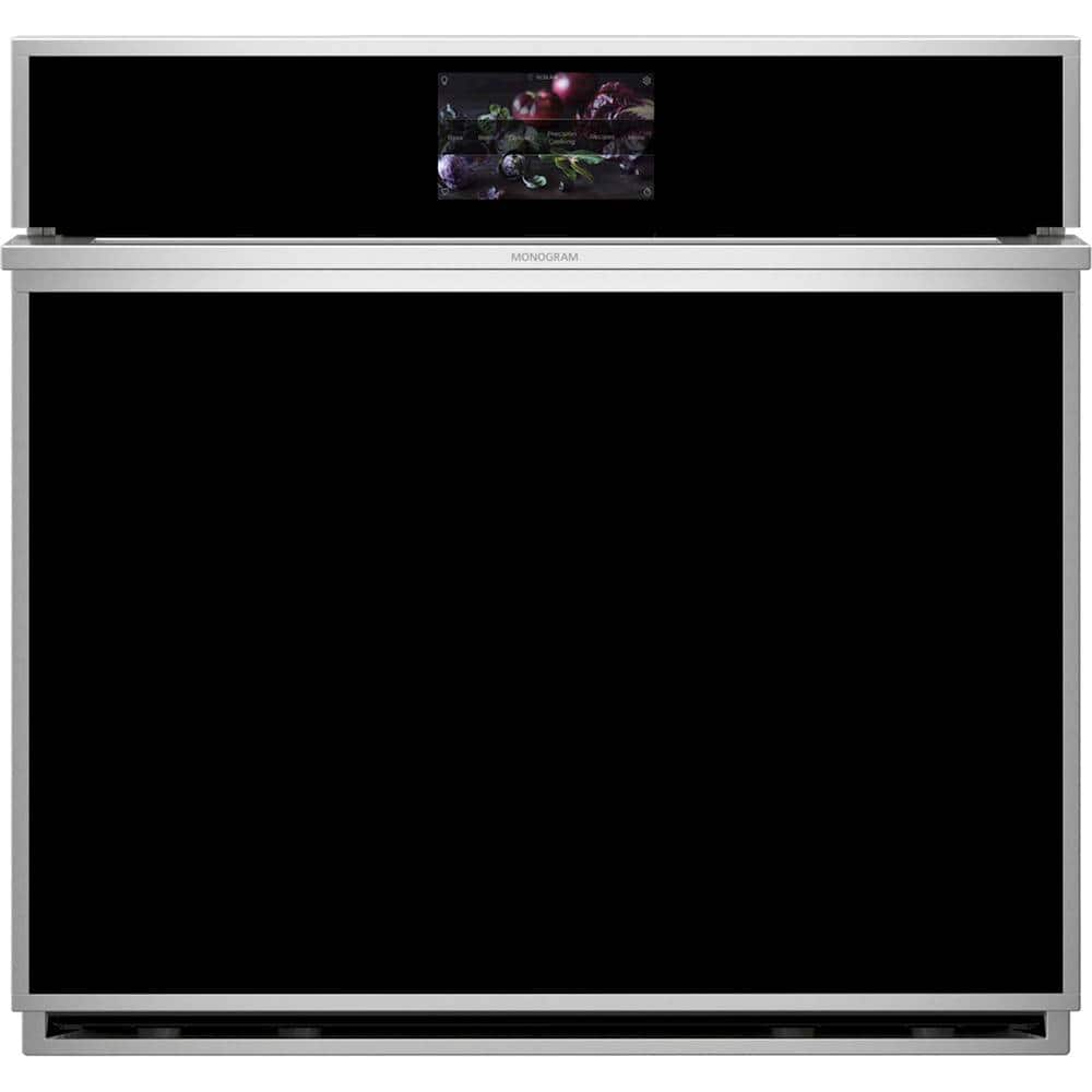 Front. Monogram - 30" Built-In Single Electric Convection Wall Oven - Stainless Steel.