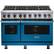 Front. Viking - 48"W 7-Series Dual Fuel Self-Clean Range-8 Burners - Alluvial Blue.