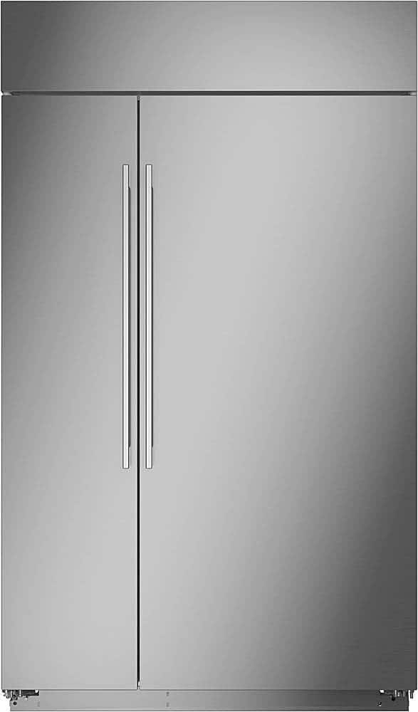 Front. Monogram - 29.5 Cu. Ft. Side-by-Side Built-In Refrigerator with Water Filtration - Stainless Steel.