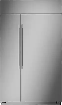 Front. Monogram - 29.5 Cu. Ft. Side-by-Side Built-In Refrigerator with Water Filtration - Stainless Steel.