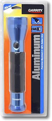 Front Standard. Garrity - Aluminum Lite 2-D Flashlight - Blue/Black.