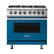 Front. Viking - Freestanding 7 Series Dual Fuel Self-Clean 36"W Range - Alluvial Blue.