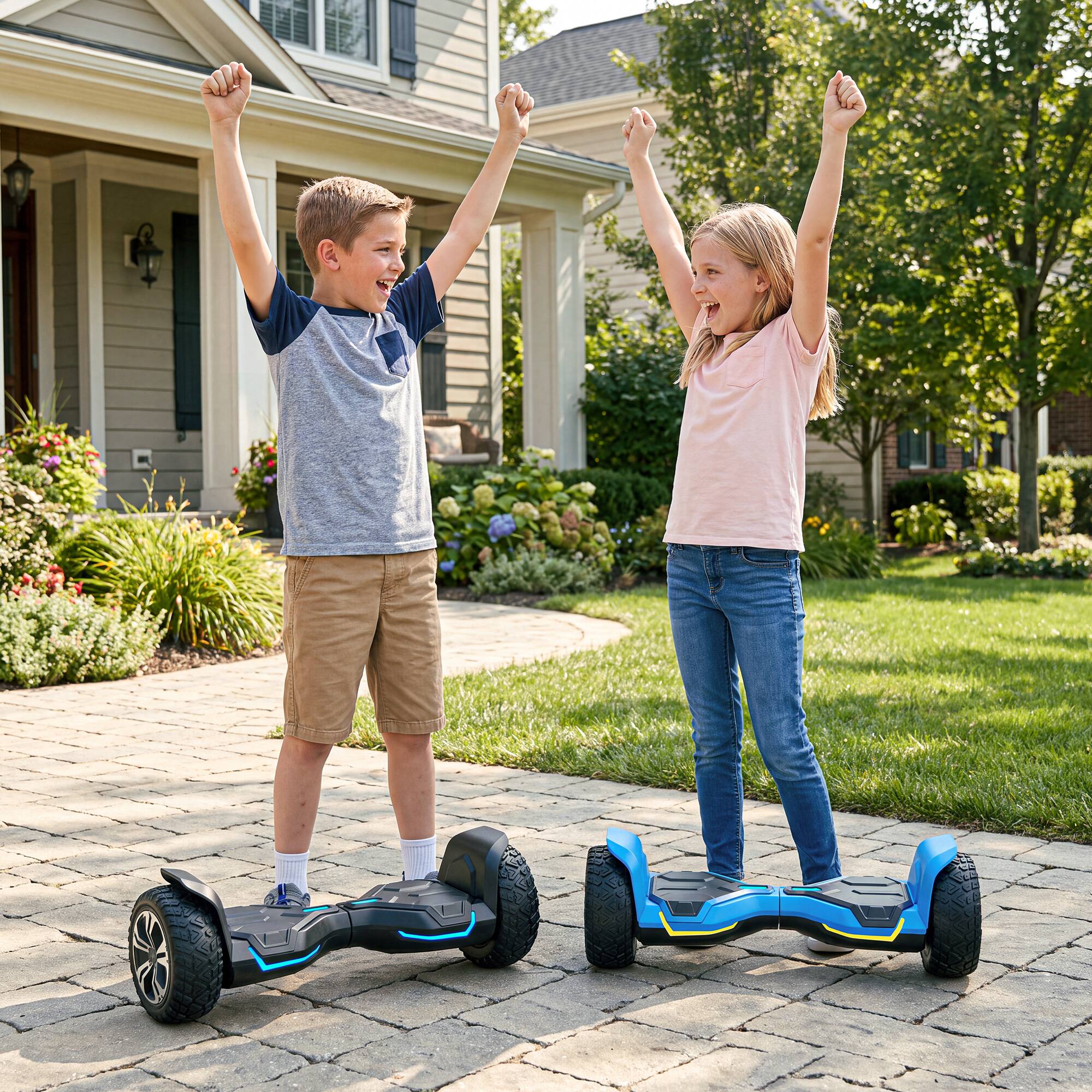 Alt View 5. MIHOVER - 8.5" All-Terrain Hoverboard for Kids & Adults, 350W×2 Dual Motors, UL2272, 10MPH, Bluetooth, LED Lights, 265LB - Black.
