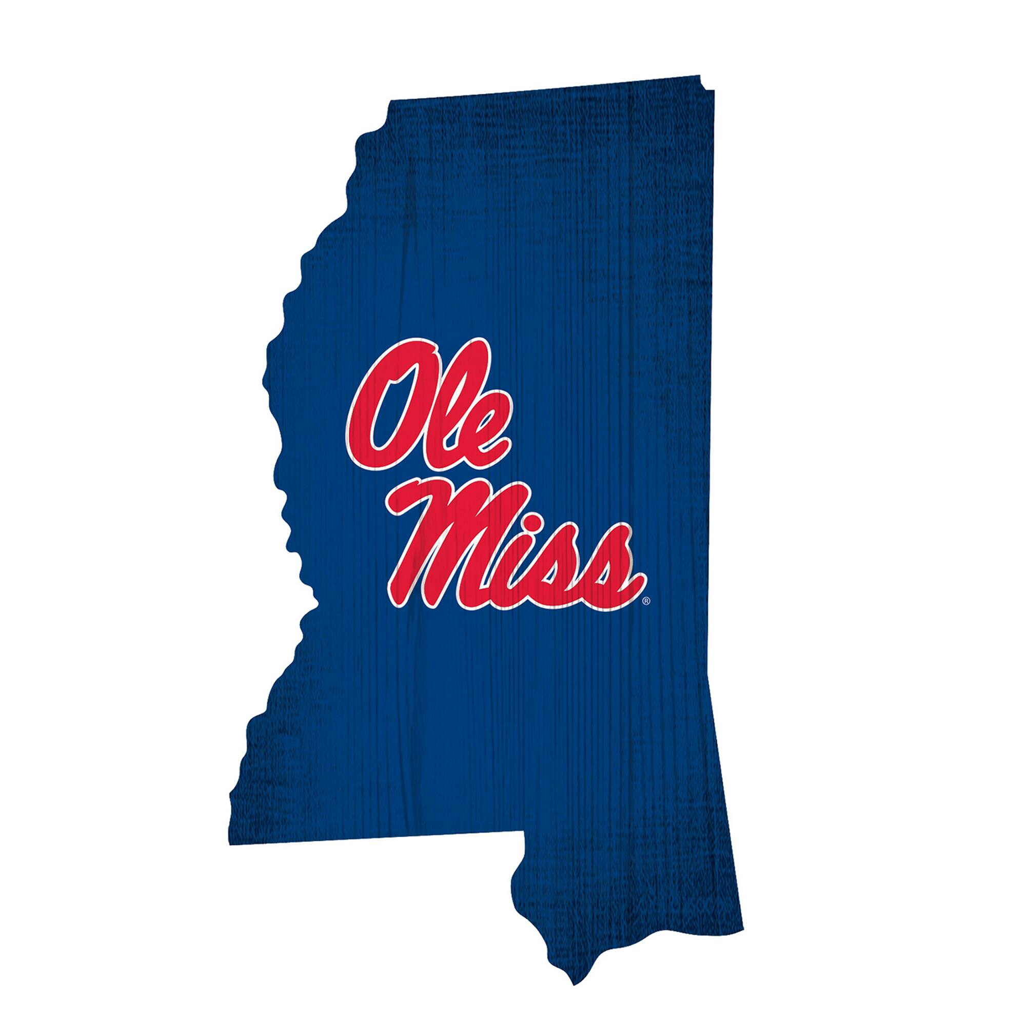 Ole Miss Rebels 12" Logo State Sign