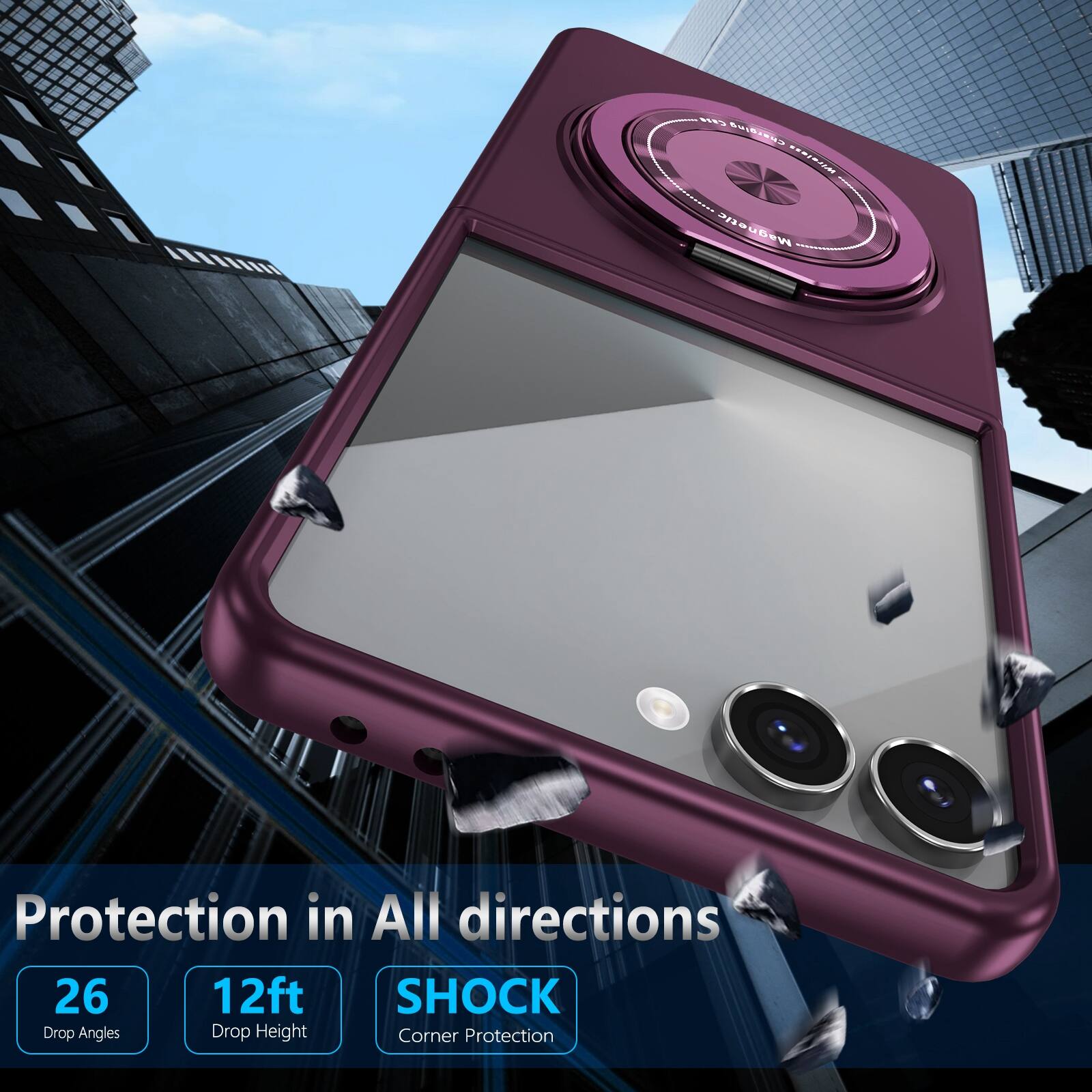 Protection in All directions

26 Drop Angles

12ft Drop Height

SHOCK Corner Protection