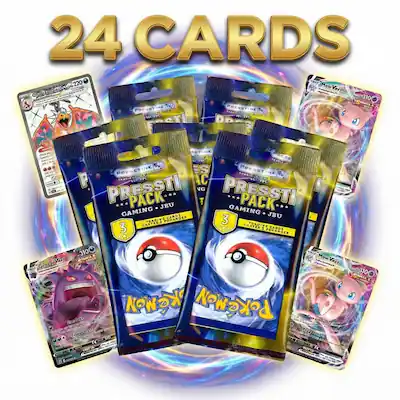 Pack of 8 Presstine Pokemon Presstipack 3-Card Packs - 24 Cards Total Pack of 8 Presstine Pokemon Presstipack 3-Card Packs - 24 Cards Total