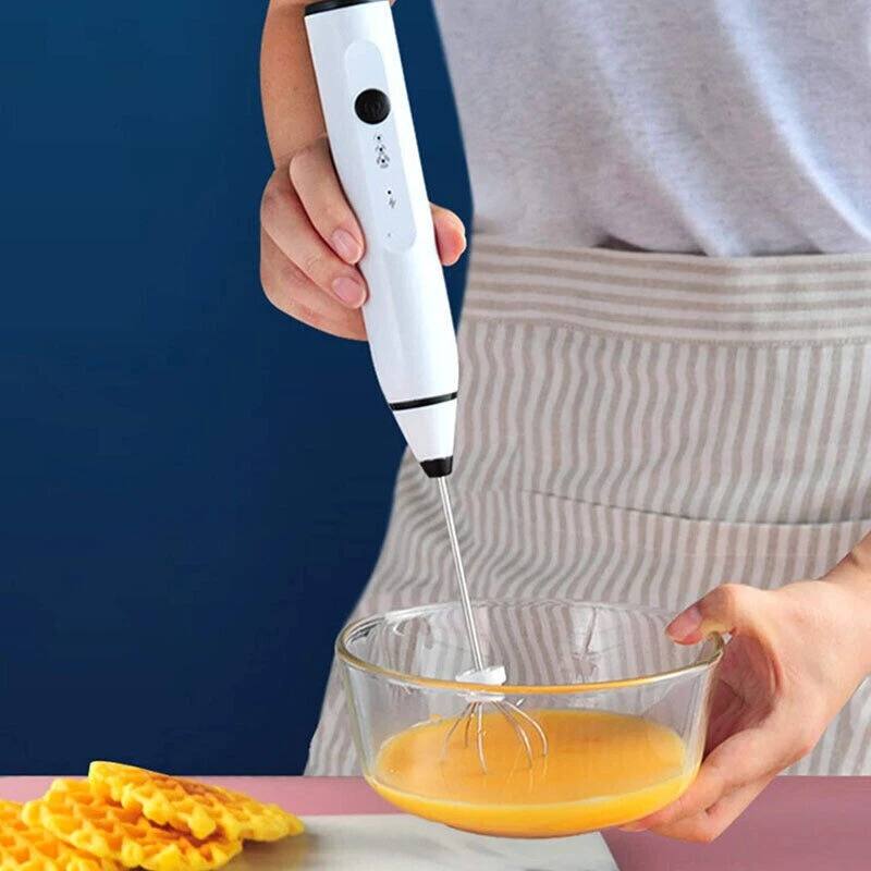 Alt View 2. Stock Preferred - USB Rechargeable Milk Frother, Double Whisk, Handheld Mixer - White - White.