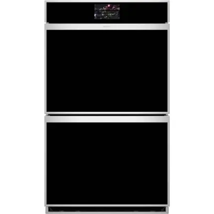 Front. Monogram - 30" Built-In Double Electric Convection Wall Oven - Stainless Steel.