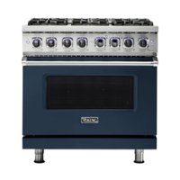 Viking - Professional 7 Series 5.6 Cu. Ft. Freestanding Dual Fuel True Convection Range with Self-Cleaning - Slate Blue - Front_Zoom