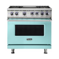 Viking - Professional 7 Series 5.6 Cu. Ft. Freestanding Dual Fuel True Convection Range with Self-Cleaning - Bywater blue - Front_Zoom