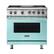 Front. Viking - Freestanding 7 Series Dual Fuel Self-Clean 36"W Range - Bywater Blue.