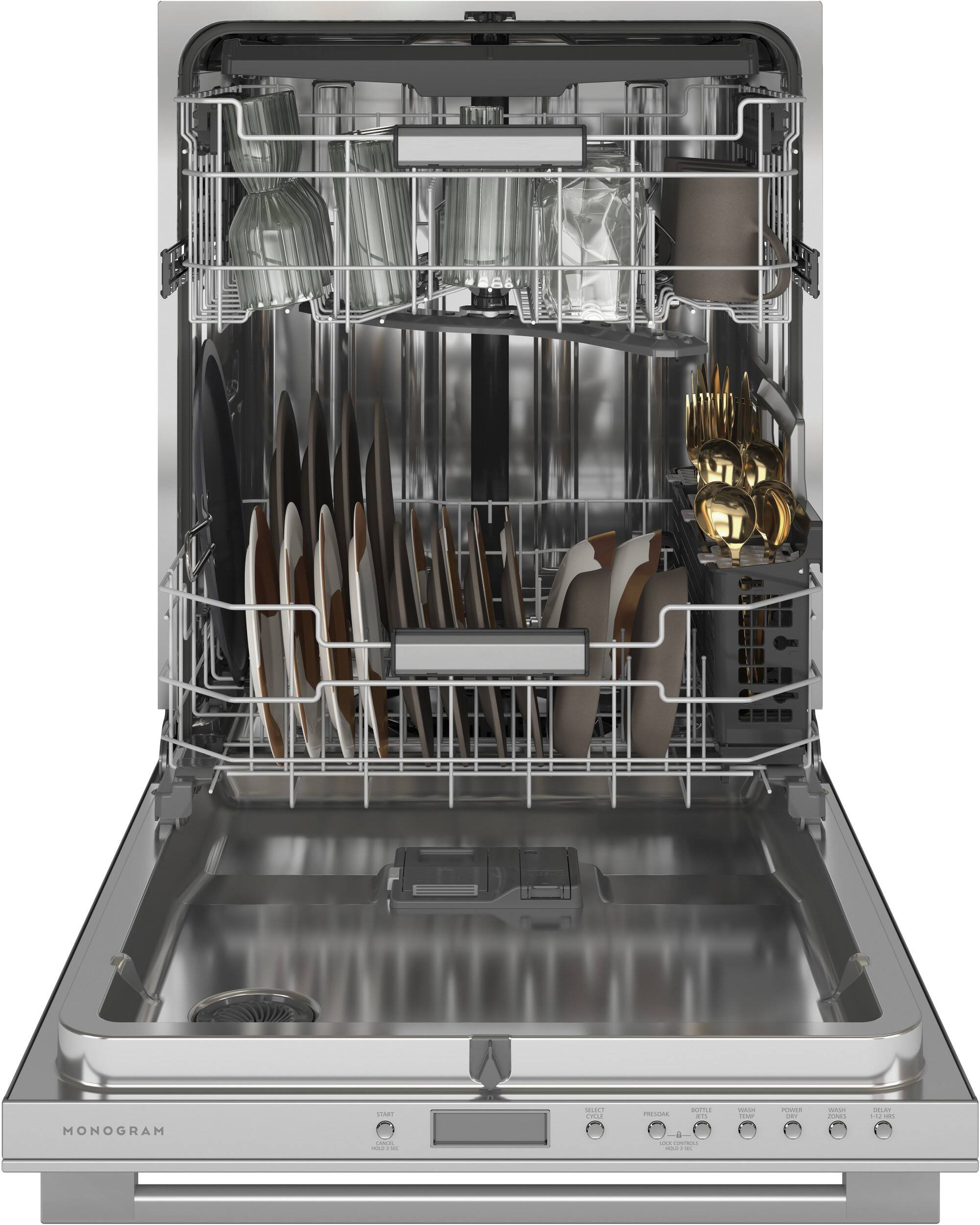 Alt View 2. Monogram - Top Control Smart Built-In Stainless Steel Tub Dishwasher with 3rd Rack and 42 dBa - Stainless steel.
