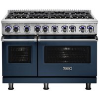 Viking - Professional 7 Series 7.3 Cu. Ft. Freestanding Double Oven Dual Fuel LP Gas Convection Range with Self-Cleaning - Slate Blue - Front_Zoom