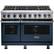 Front. Viking - 48"W 7-Series Dual Fuel Self-Clean Range-8 Burners-LP - Slate Blue.