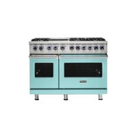 Viking - Professional 7 Series Freestanding Double Oven Dual Fuel Convection Range with Self-Cleaning - Bywater blue - Front_Zoom