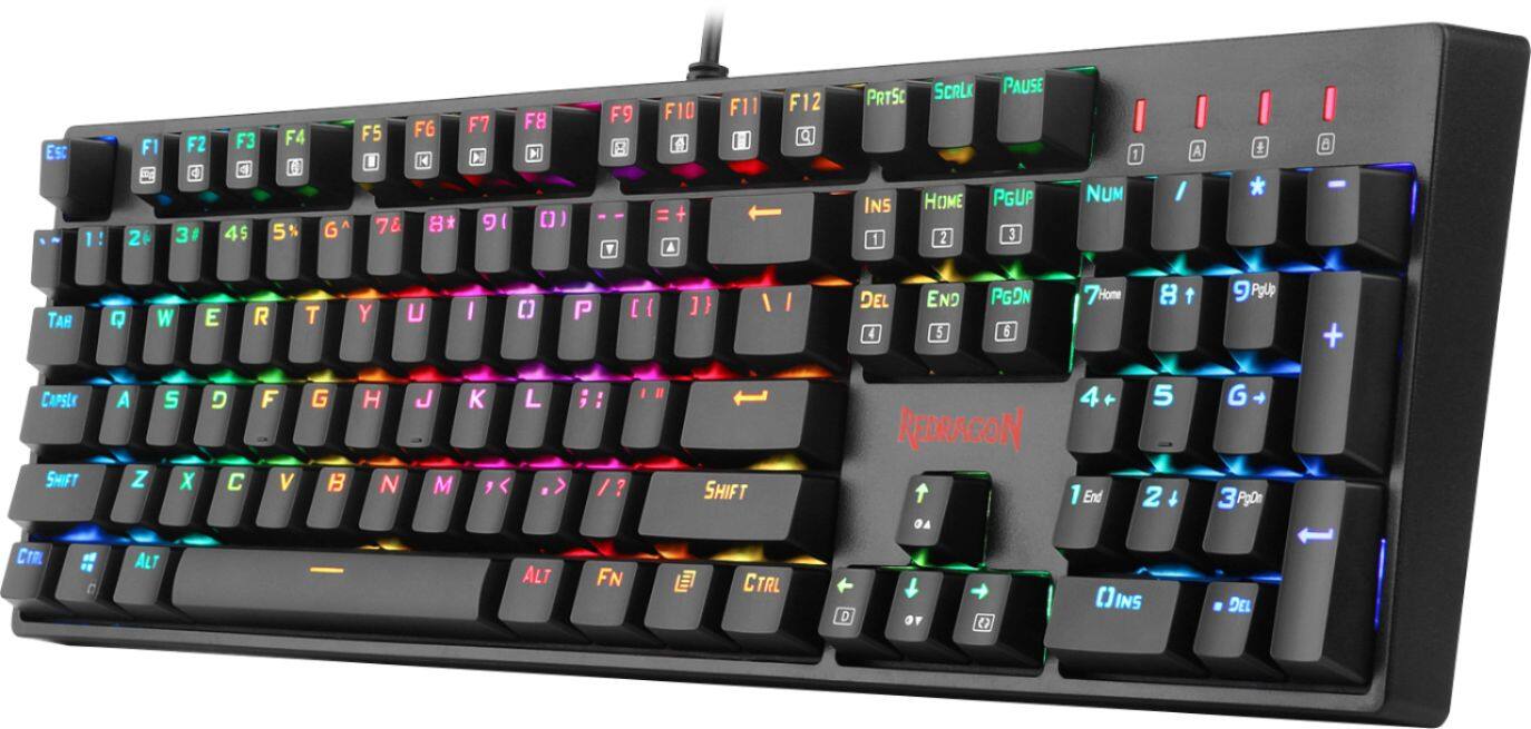 Alt View 16. REDRAGON - SURARA K582 RGB Full-size Wired Gaming Outemu Red Switch Keyboard with RGB Back Lighting - Black.
