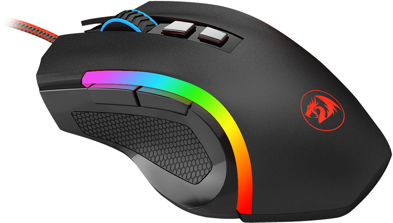 Back View: REDRAGON - COBRA M711 Wired Optical Gaming Mouse - Black
