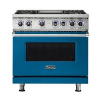 Viking - Professional 7 Series 5.1 Cu. Ft. Freestanding Gas Convection Range - Alluvial blue - Front_Zoom