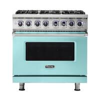 Viking - Professional 7 Series 5.1 Cu. Ft. Freestanding Gas Convection Range - Bywater Blue - Front_Zoom
