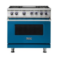 Viking - Professional 7 Series 5.1 Cu. Ft. Freestanding LP Gas Convection Range - Alluvial Blue - Front_Zoom