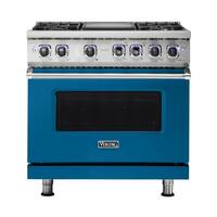 Viking - Professional 7 Series 5.1 Cu. Ft. Freestanding Gas Convection Range - Alluvial Blue - Front_Zoom