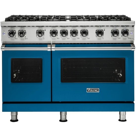 Viking – Professional 5 Series Freestanding Double Oven Gas Convection Range – Alluvial Blue