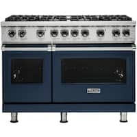 Viking - Professional 5 Series Freestanding Double Oven Gas Convection Range - Slate Blue - Front_Zoom