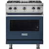 Front. Viking - Professional 5 Series 4.0 Cu. Ft. Freestanding LP Gas Convection Range - Slate Blue.