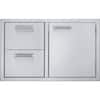 Angle. Viking - 30" Double Drawer and Access Door Combo - Stainless Steel.