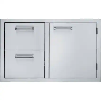 Angle. Viking - 30" Double Drawer and Access Door Combo - Stainless Steel.