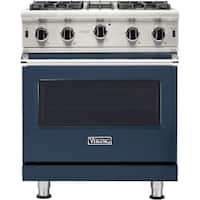 Viking - Professional 5 Series 4.0 Cu. Ft. Freestanding Gas Convection Range - Slate Blue - Front_Zoom