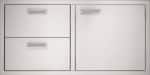 Angle. Viking - 42" Double Drawer and Access Door Combo - Stainless Steel.