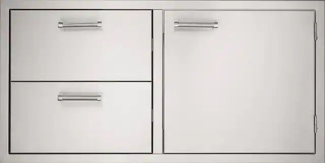 Angle. Viking - 42" Double Drawer and Access Door Combo - Stainless Steel.