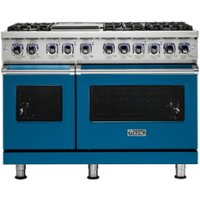 Viking - Professional 7 Series 6.1 Cu. Ft. Freestanding Double Oven LP Gas Convection Range - Alluvial blue - Front_Zoom