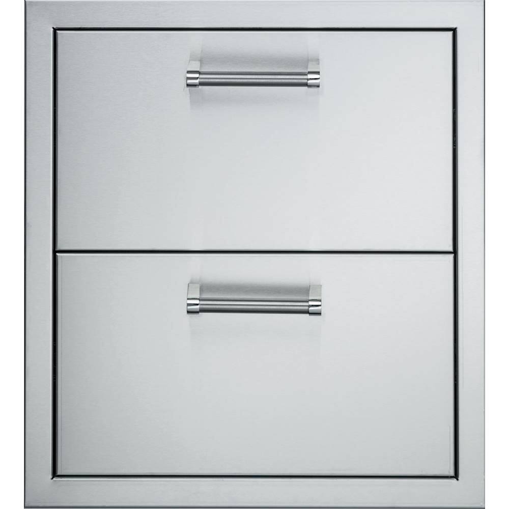 Angle. Viking - 19" Double Drawers - Stainless steel.
