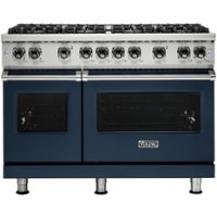Viking - Professional 5 Series Freestanding Double Oven Gas Convection Range - Slate Blue - Front_Zoom
