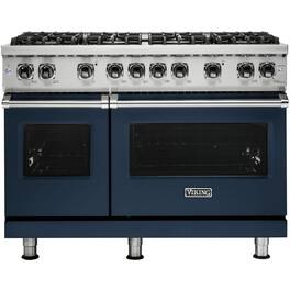 Viking - Professional 5 Series Freestanding Double Oven Gas Convection Range - Slate Blue