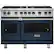 Front. Viking - Professional 5 Series Freestanding Double Oven Gas Convection Range - Slate Blue.