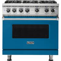 Viking - Professional 5 Series 5.1 Cu. Ft. Freestanding Gas Convection Range - Alluvial Blue - Front_Zoom