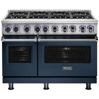Viking - Professional 7 Series Freestanding Double Oven Gas Convection Range - Slate Blue - Front_Zoom