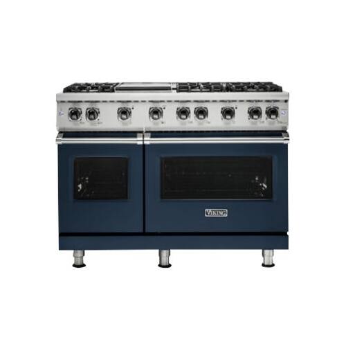 Viking - Professional 5 Series Freestanding Double Oven Gas Convection Range - Slate Blue