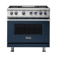 Viking - Professional 7 Series 5.1 Cu. Ft. Freestanding Gas Convection Range - Slate Blue - Front_Zoom