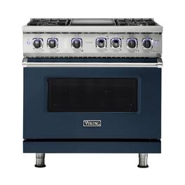 Viking - VGR Freestanding 7-Series Gas 36"W Range - Slate Blue