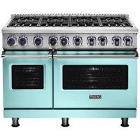 Viking - Professional 7 Series Freestanding Double Oven Gas Convection Range - Bywater blue - Front_Zoom