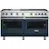 Front. Viking - Professional 5 Series Freestanding Double Oven Gas Convection Range - Slate Blue.