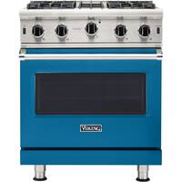 Viking - Professional 5 Series 4.0 Cu. Ft. Freestanding Gas Convection Range - Alluvial Blue - Front_Zoom