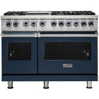 Viking - Professional 7 Series Freestanding Double Oven Gas Convection Range - Slate blue - Front_Zoom