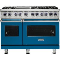 Viking - Professional 7 Series Freestanding Double Oven Gas Convection Range - Alluvial blue - Front_Zoom
