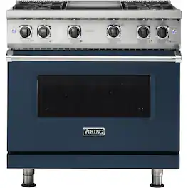 Viking - Professional 5 Series 5.1 Cu. Ft. Freestanding Gas Convection Range - Slate Blue
