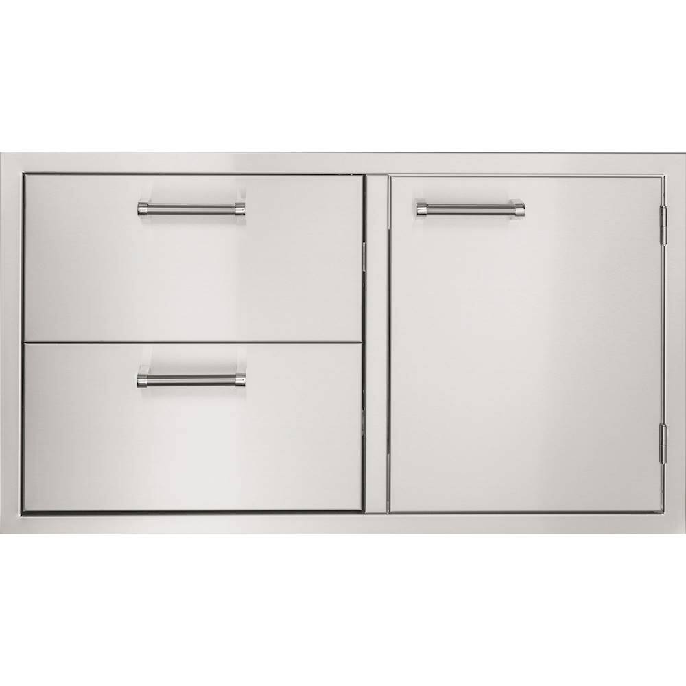 Angle. Viking - 36" Double Drawer and Access Door Combo - Stainless Steel.